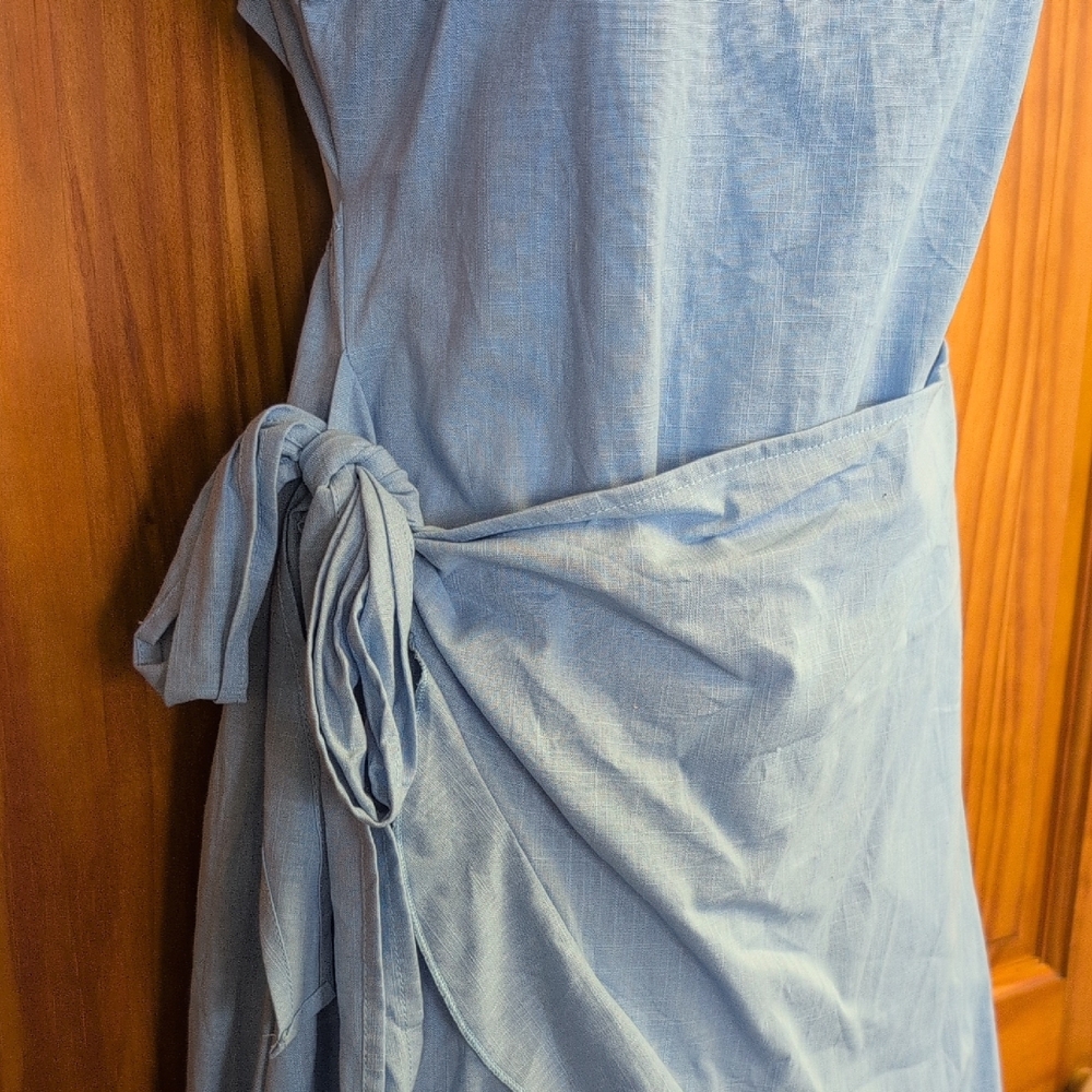 SHEIN Light Blue Ruffle Mini Dress M              CC226 - Picture 3 of 7